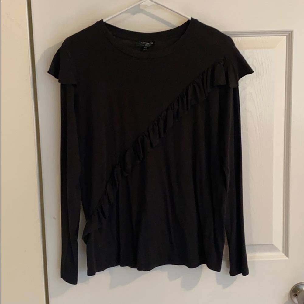 Ruffled long sleeve t-shirt